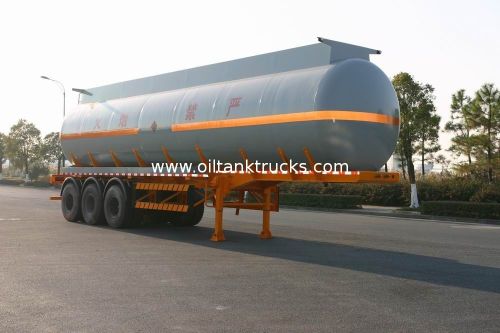 Chemical Liquid Tank Truck Semi Trailer With 3 Bpw Axle , 11.00r20 Tyre