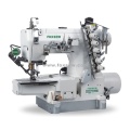 Máquina de coser de enclavamiento de lecho cilíndrico de accionamiento directo con recortadora de hilo superior e inferior