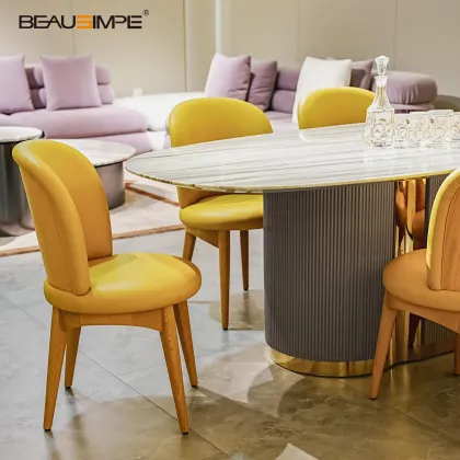 Elegant Oval Leonardo Marble Dining Table