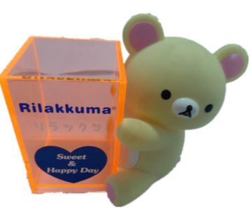 Lovely Bear Toy Rilakkuma Piggy Bank Brush Pot, Pen Container For Kids Plastic Molded Part