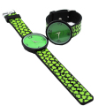 녹색 인쇄 소년 실리콘 스트랩 시계