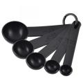 10PCS Black Plastic Measuring Spoon Cooking Scoop Set