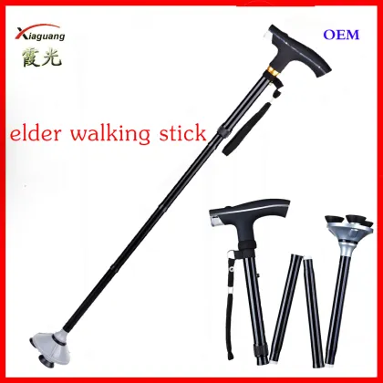 Old man walking stick pole led lights for old man