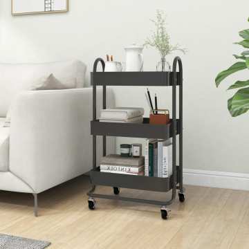 Metal Dining Food Trolley: Movable Serving Cart with Wheels