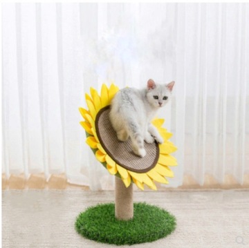 Post de rascado de girasol para gatos interiores