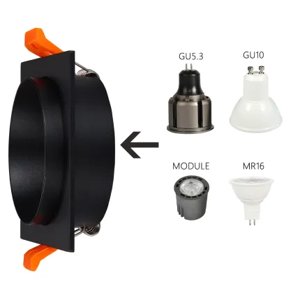 ERDU Black Ultra Slim Double Head MR16 Trimless Downlight Spotlight