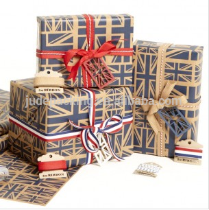 kraft gift wrapping paper and bag set