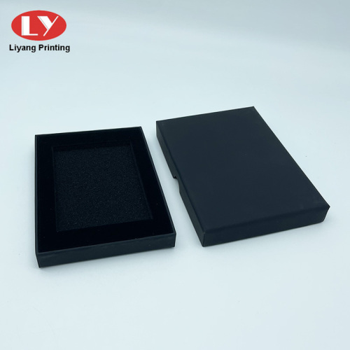 Custom Small Black Paper Card Box with Foam