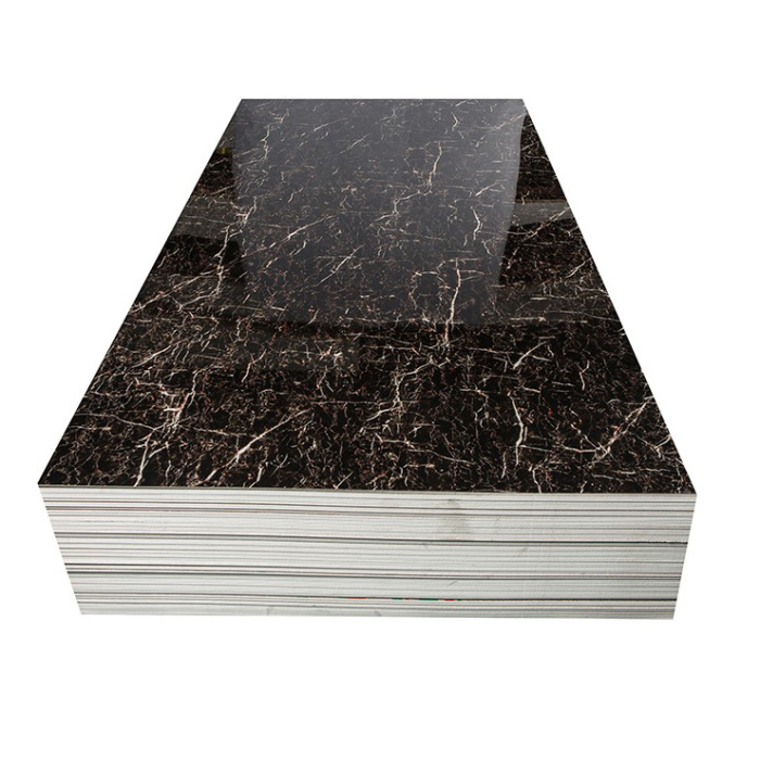 กระดานพีวีซีตกแต่งหินอ่อนเคลือบเงาสูงยูวีบอร์ด