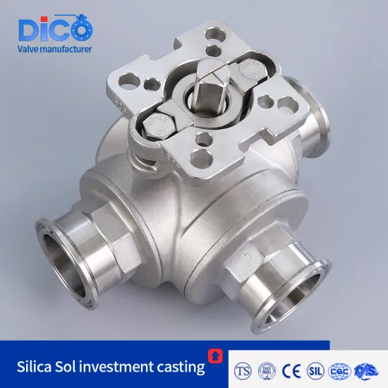 Clamp ISO5211 L/T Port Three Way Ball Valve