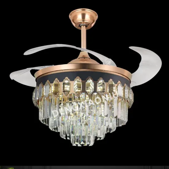Luxury Chandelier LED Ceiling Fan with Crystal Decorative Retractable Blade