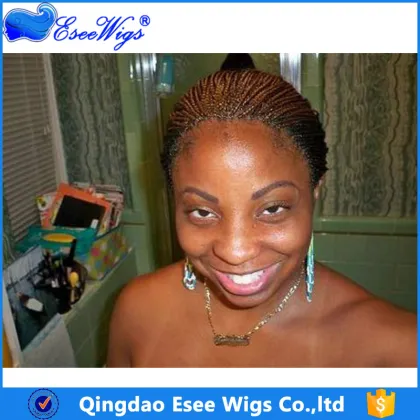 Wholesale Factory Price African American Synthetic Braided Lace Wig 8-24Inch In Stock