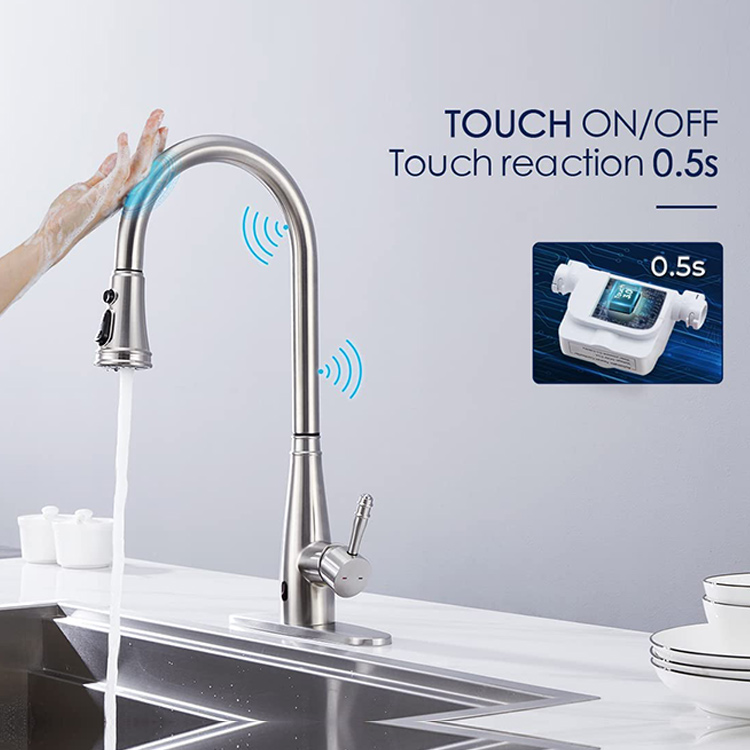 Tall High Arc Flow Motion Sensor Kitchen Faucet