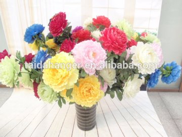 124cm Extra Large Three Head Peony With 7 Leaves Silk flower