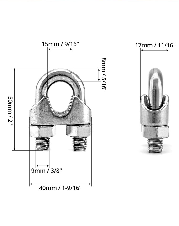 Standard Size Wire Rope Clips Din1142: 22mm To 40mm, High Quality ...