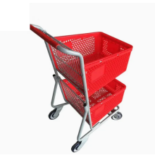 Metal Shopping Basket Trolley Two Layers Metal Shopping Basket Trolley Supplier