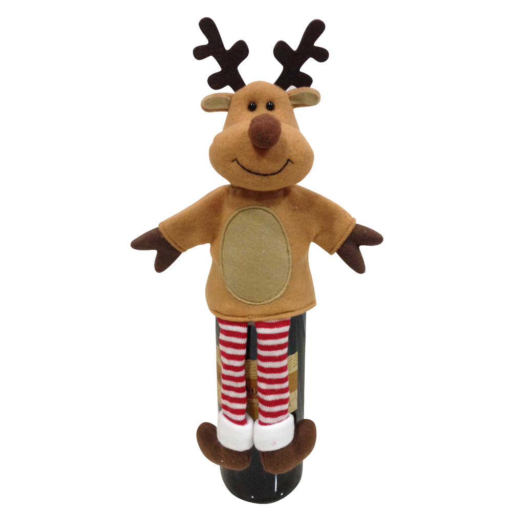 3d Reindeer Pattern Wine Bottle Cover