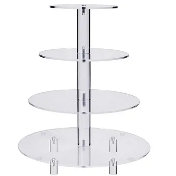 Best Quality Elegant 4 Tier Round Acrylic Cupcake Display Stand for Wedding