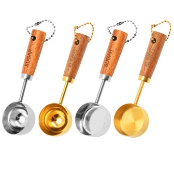 JHY Acacia Wooden Handle Stainless Steel Powder Coffee Measuring Spoon Scoop: Precision and Quality in Every Brew