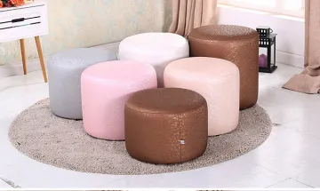 Round artificial leather bed sofa bench