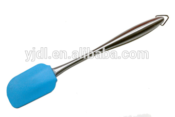 silicone salad mixing spoon with stainless steel handle