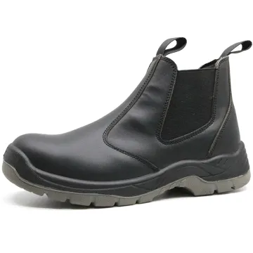 Slip resistant no lace safety shoes steel toecap