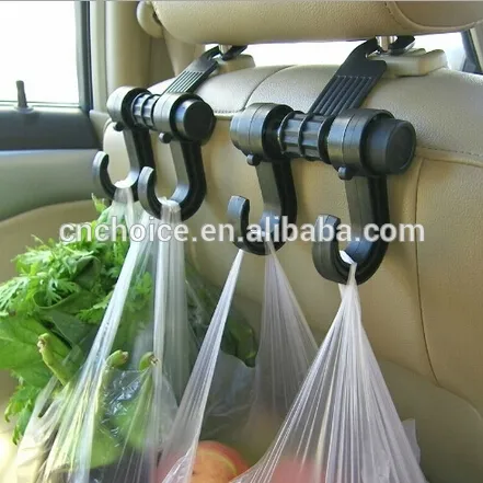 Car Seat Hanger Auto Vehicle Headrest Bags Hook Black
