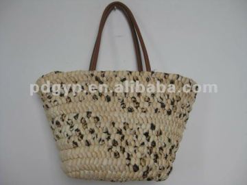 2013 handbags corn husk women bags ladies handbag rope handles with lace flower