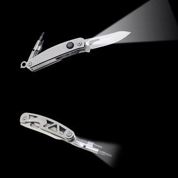 Top Quality Multipurpose Pocket Knife with LED Flashlight, Made of 420 Stainless Steel Material