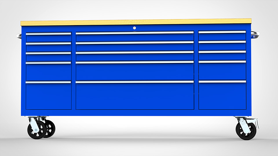 72 Inch Powder-Coated Blue Cabinet