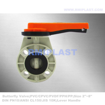 PPH Butterfly Valve COTS SOUND ANSI CL150