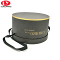 Large Rigid Round Box With Ribbon Handle