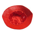 Sombrero del cubo en blanco Cool PU rojo