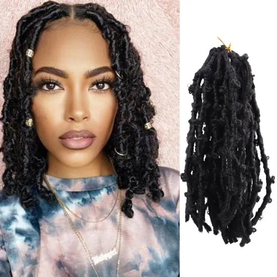 BLM Wholesale Straight From Factory Elegent Balck  Dreadlocks Butterflylocs Ombre Gypsy Curly Faux Locs Crohet Hair