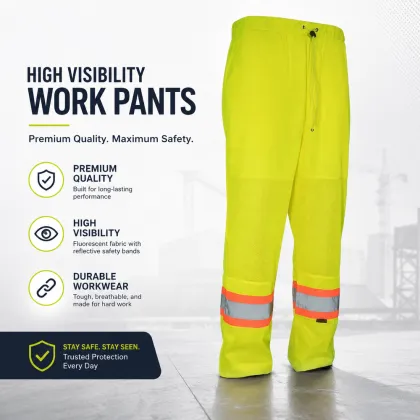 High Visibility Reflective Safety Men Work Pants