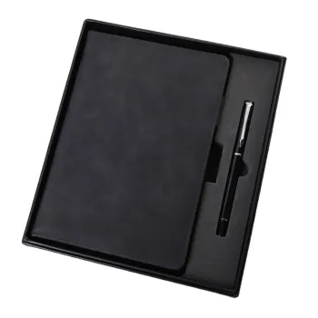 Luxury Custom Logo Printing Hardcover PU Leather Notebook Gift Set with Pen - Wholesale