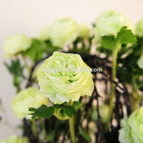 cheap single stem cloth silk ranunculus flowers low moq wholesale hotel decoration