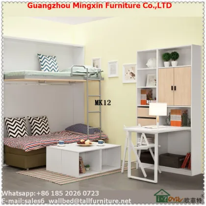 Trade Assurance bunk bed wood bunk bed with desk hidden bed frame
