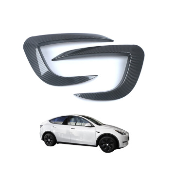 OEM Chrome Plated Carbon Fiber ABS External Accessories for Tesla 2021 Model Y Front Fog Lamp Decoration