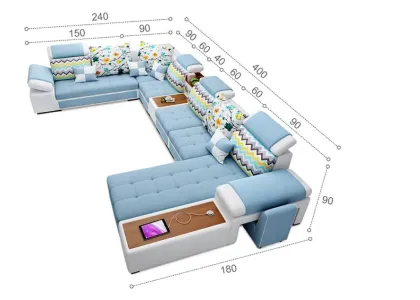 Modern Minimalist Fabric Sofa with Latex for Small Apartments