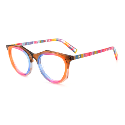 Lamination Acetate Frame For Woman Irregular Lamination Acetate Glasses Manufactory