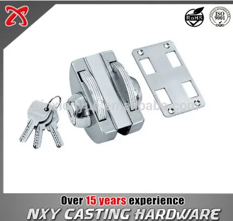 Fremeless glass door lock for single door ,no need open glass