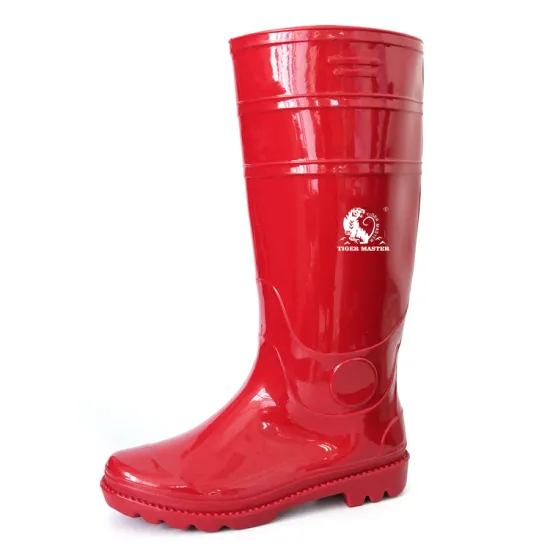 Red cheap lightweight non safety pvc boots