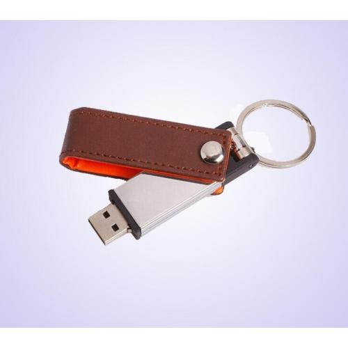 swivel leather usb flash drive