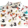 Camisa de estampado de pájaros de algodón causales de hombres