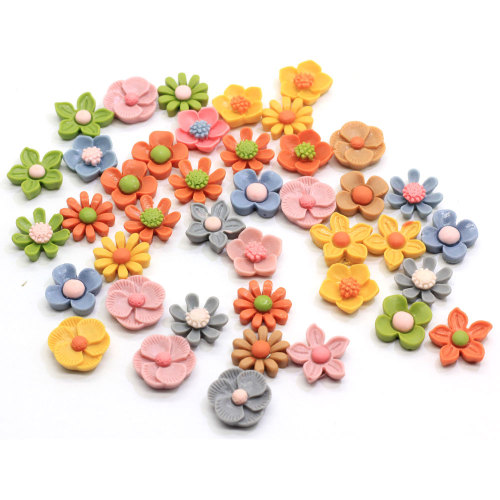 Diverse 12 MM Willekeurig Hars Daisy Zonnebloemen Cabochons Plaksteen Bruiloft Versieringen DIY Hars Plat Cabochons Craft