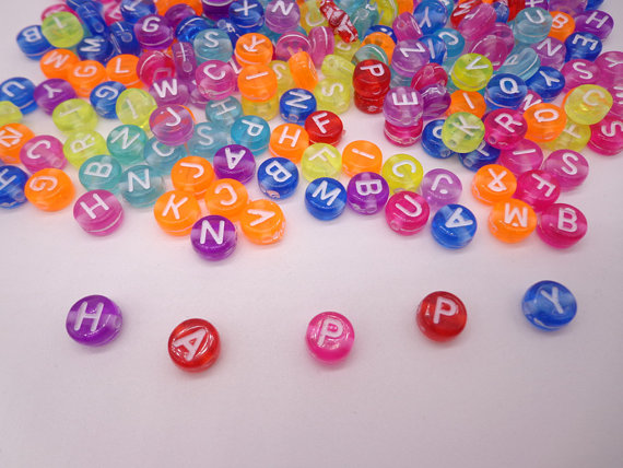 Transparent Alphabet Letter Beads