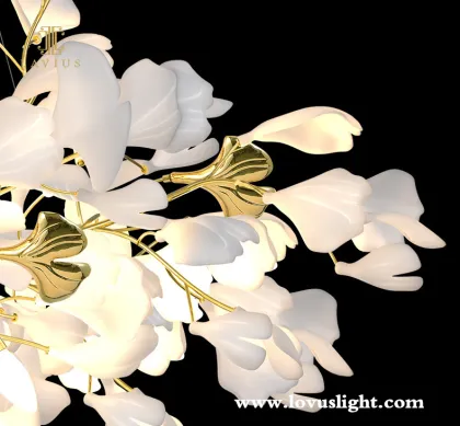 Modern light luxury osmanthus-shaped chandelier decorative ceiling chandelier hotel villa shopping mall multi-purpose