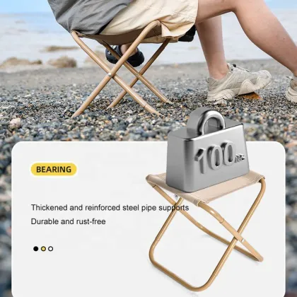 Compact Foldable Oxford Camp Stool for Travel, Hiking, and Camping