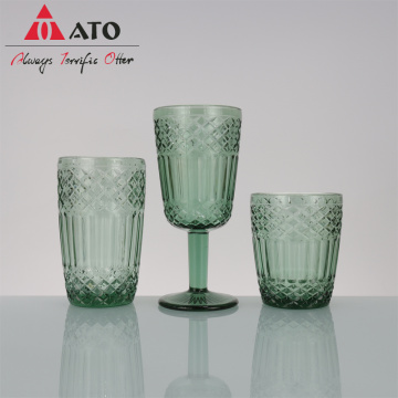 Ato Green Glass Goblet Goblet Hotel Cups